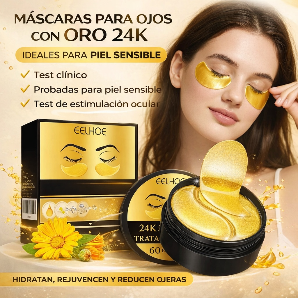 Parches de Ojos 24K - Adiós Ojeras y Bolsas!