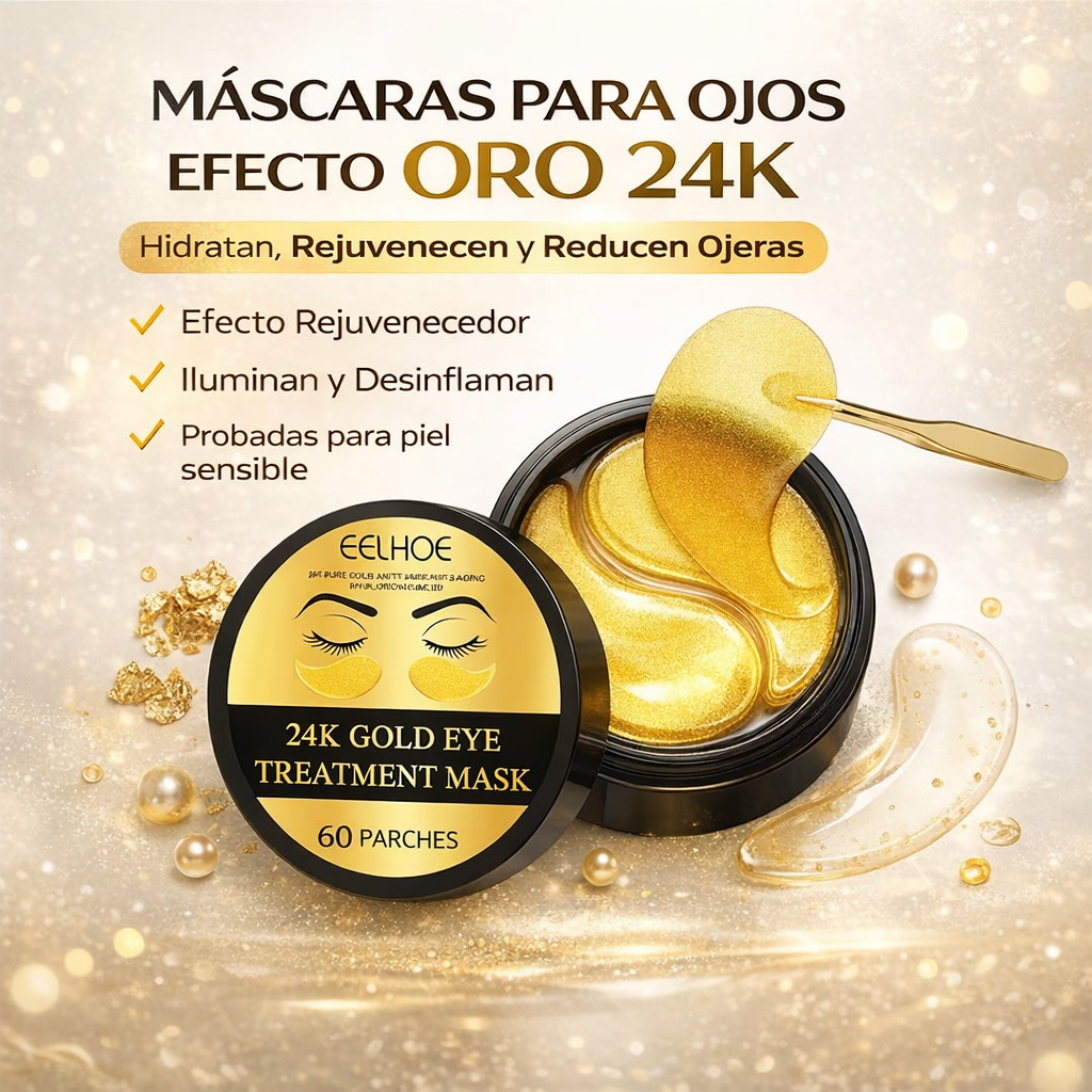 Parches de Ojos 24K - Adiós Ojeras y Bolsas!