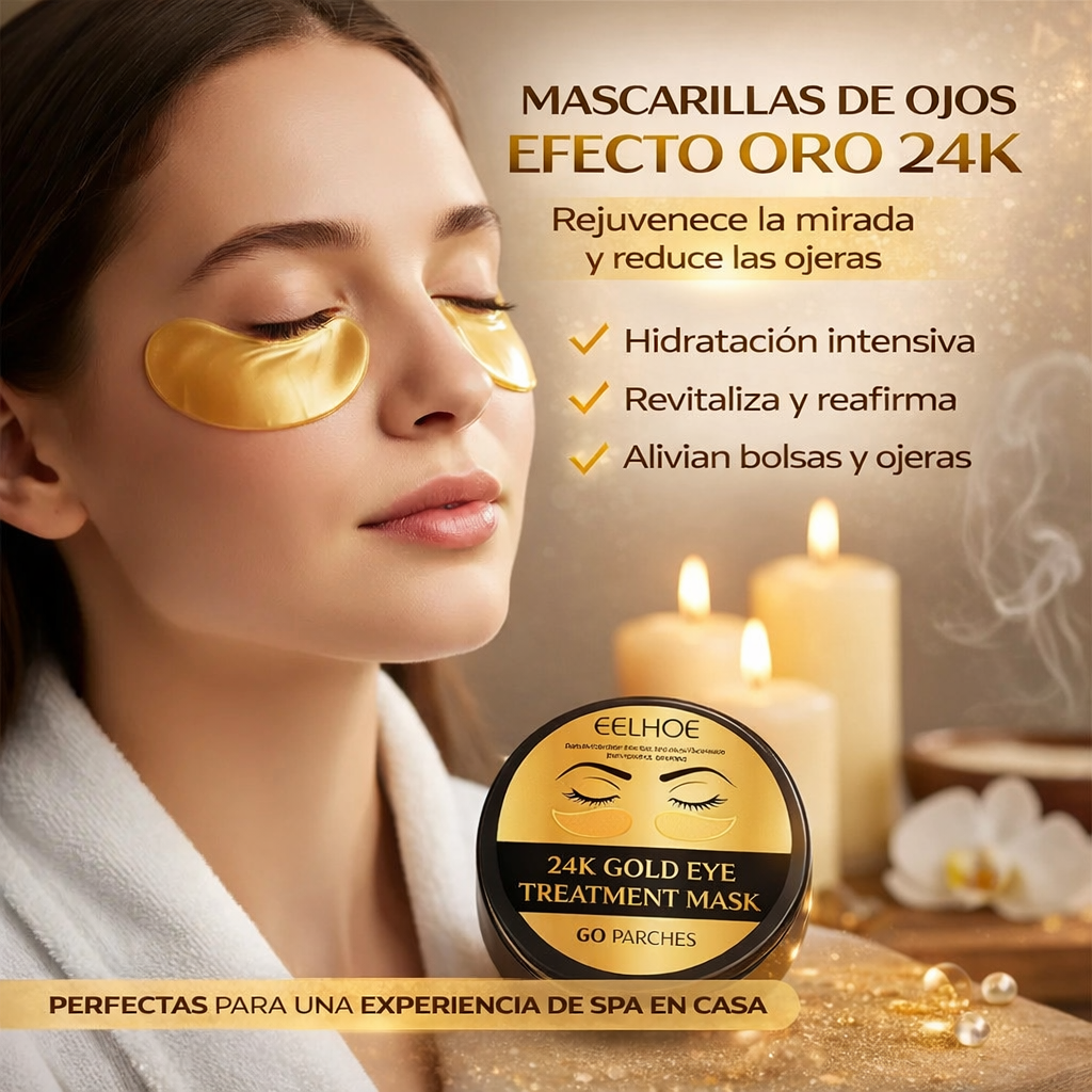 Parches de Ojos 24K - Adiós Ojeras y Bolsas!